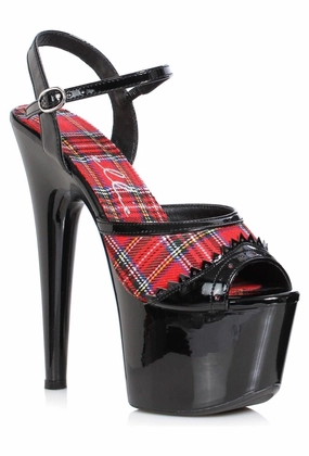 Ellie 709-BRITNEY 7" Plaid Sandal