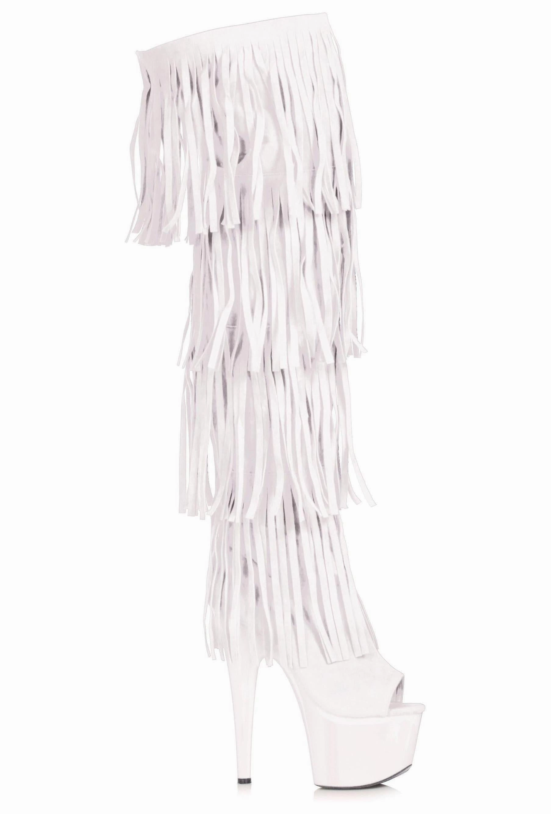 Ellie 709-SEQUOIA 7" Platform Thigh High Fringe Boot