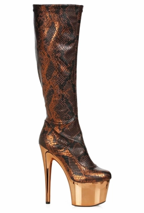 Ellie 709-VENOM 7" Snake Print Knee Boot