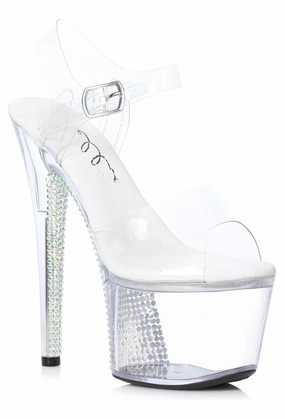 Ellie 709-VINE 7" Rhinestone Covered Platform Heel Sandal
