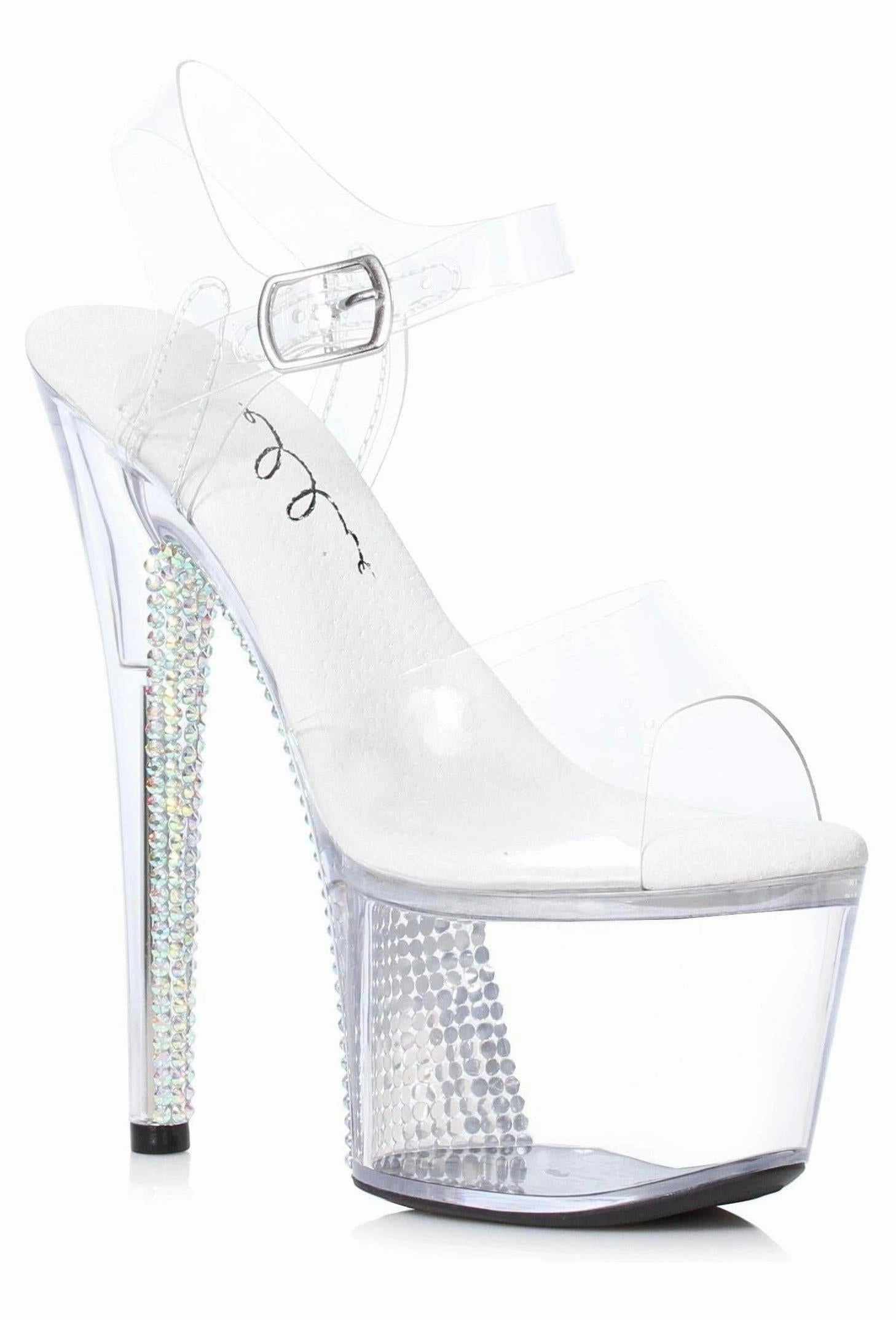 Ellie 709-VINE 7" Rhinestone Covered Platform Heel Sandal