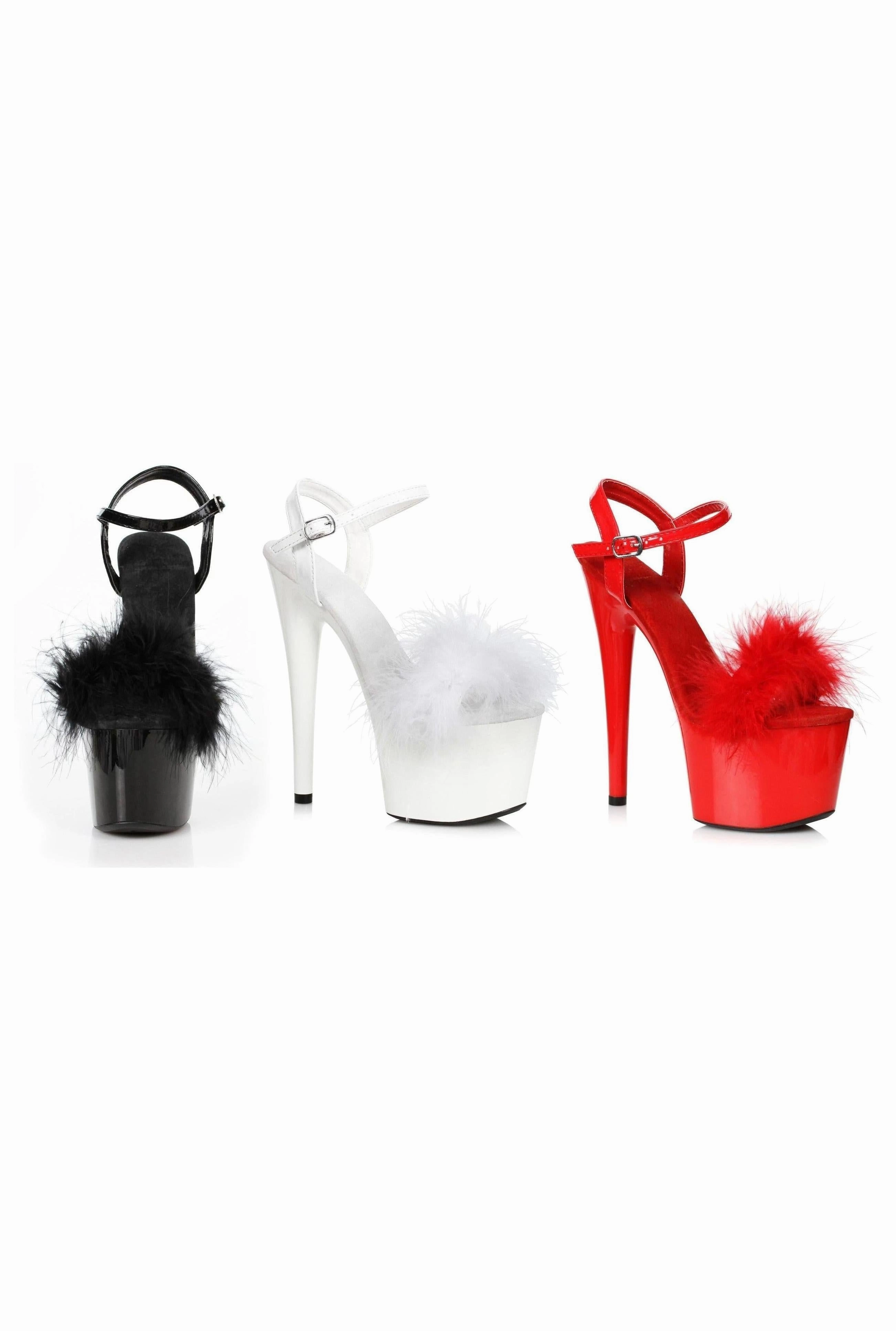 Ellie 709-WHITNEY 7" Platform Sandal With Marabou