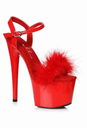 Ellie 709-WHITNEY 7" Platform Sandal With Marabou