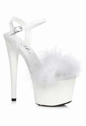 Ellie 709-WHITNEY 7" Platform Sandal With Marabou