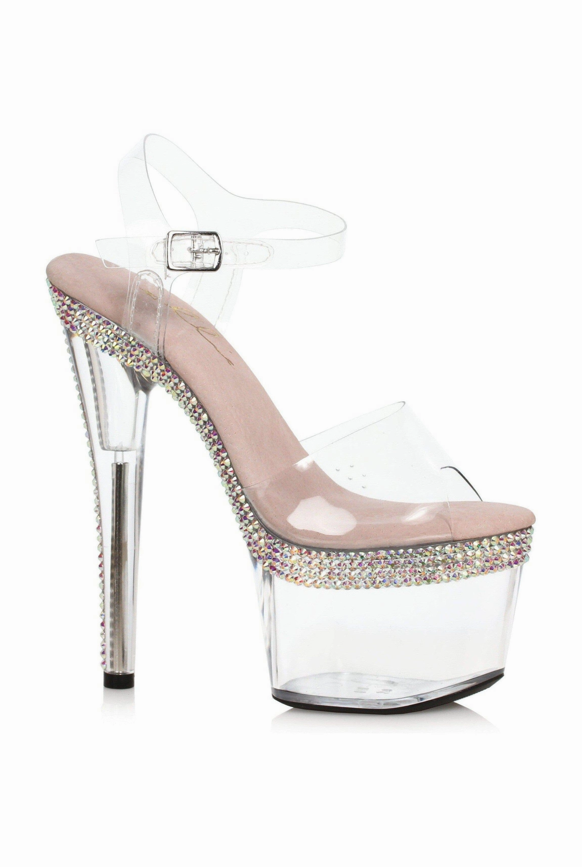 Ellie Shoes 709-HATTIE Pointed Stiletto Sandal W/Rhinestones On Platform