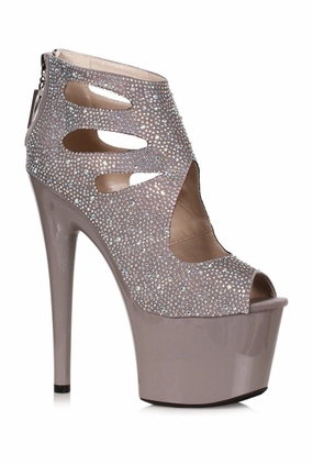 Ellie Shoes 709-WENDY Microfiber Platform with Rhinestones