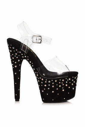 Ellie Shoes 709-ZEAL Stiletto with Rhinestone on Microfiber