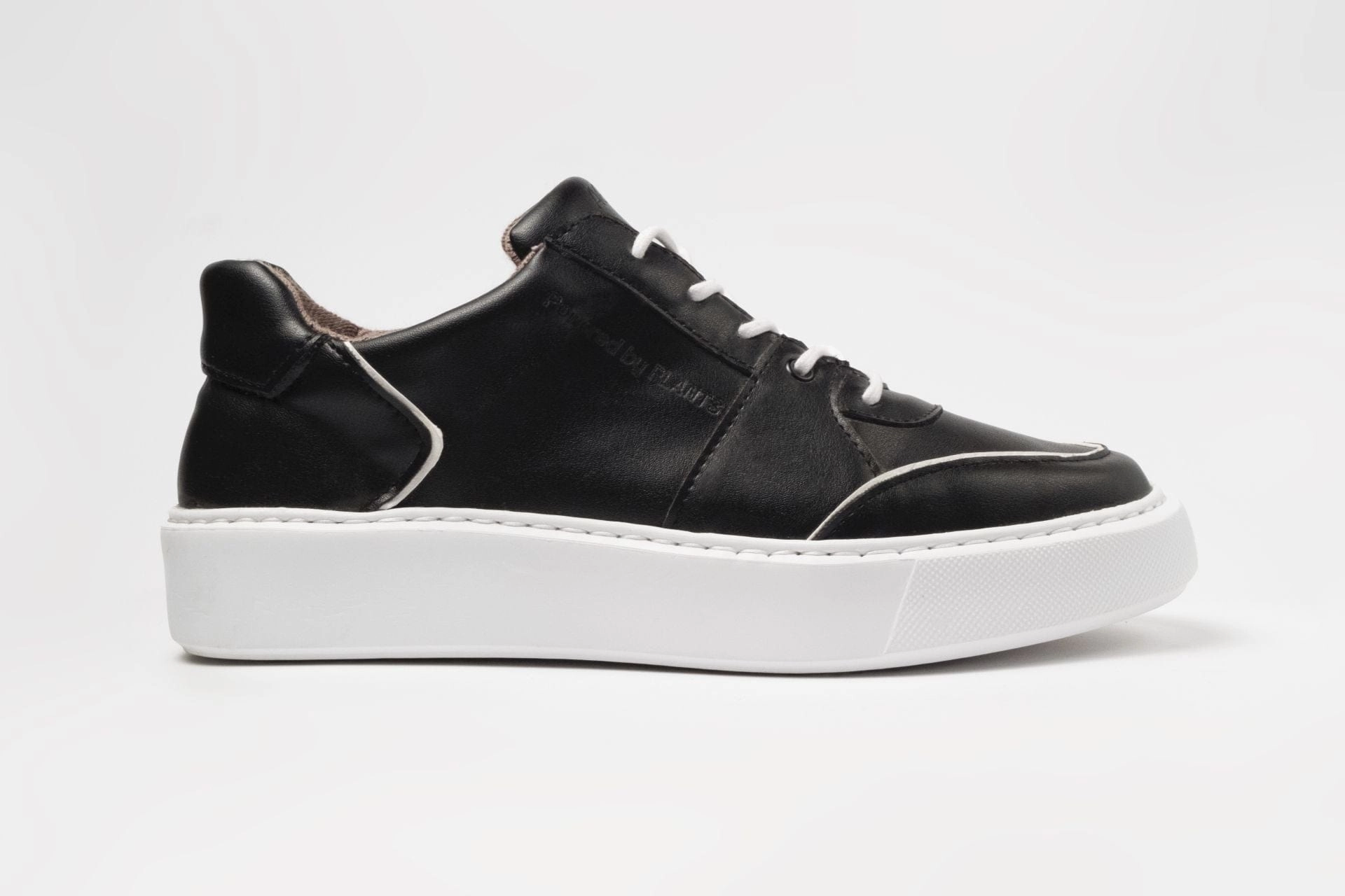 Emi Women's Vegan Leather Sneakers | Black & White