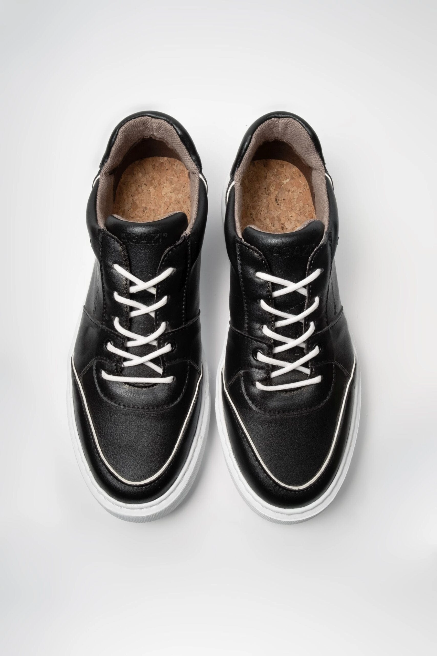 Emi Women's Vegan Leather Sneakers | Black & White