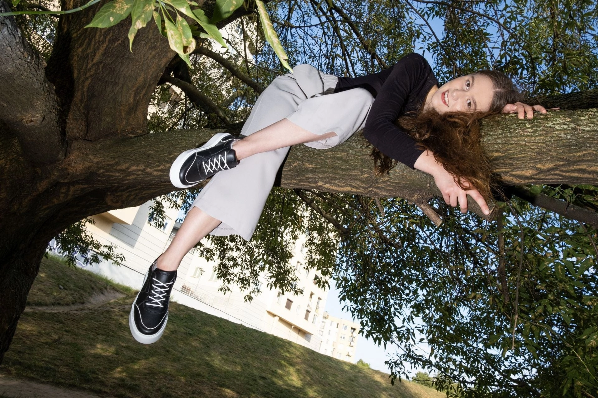 Emi Women's Vegan Leather Sneakers | Black & White