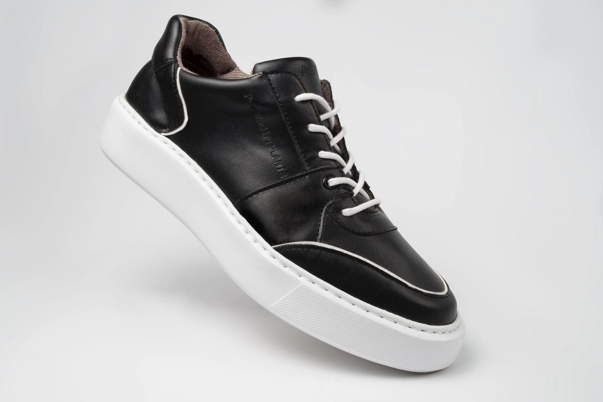 Emi Women's Vegan Leather Sneakers | Black & White