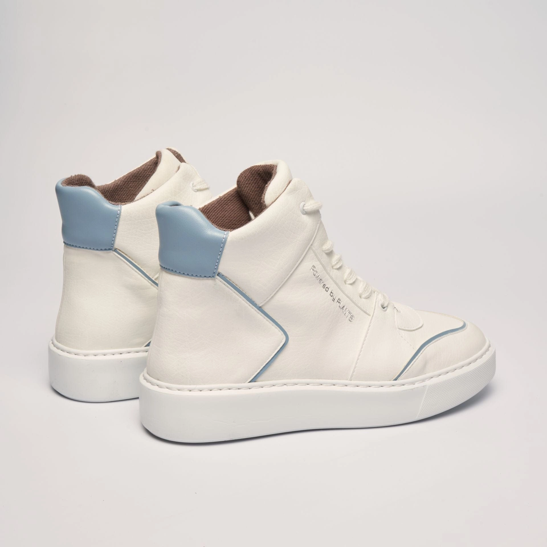 Emi Women's Vegan Leather Sneakers | White & Blue