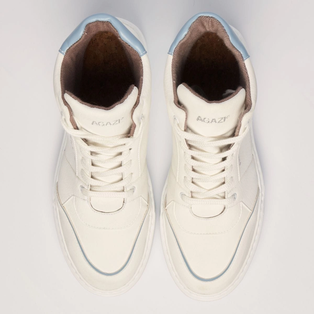 Emi Women's Vegan Leather Sneakers | White & Blue