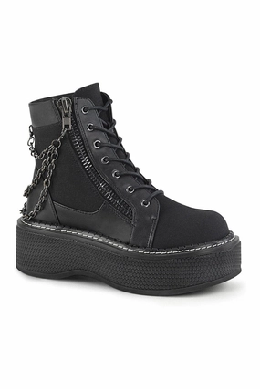 EMILY-114 Ankle Boot | Black Faux Leather