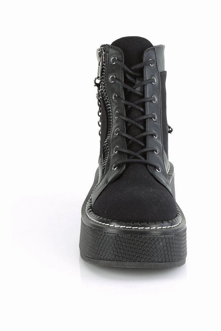 EMILY-114 Ankle Boot | Black Faux Leather