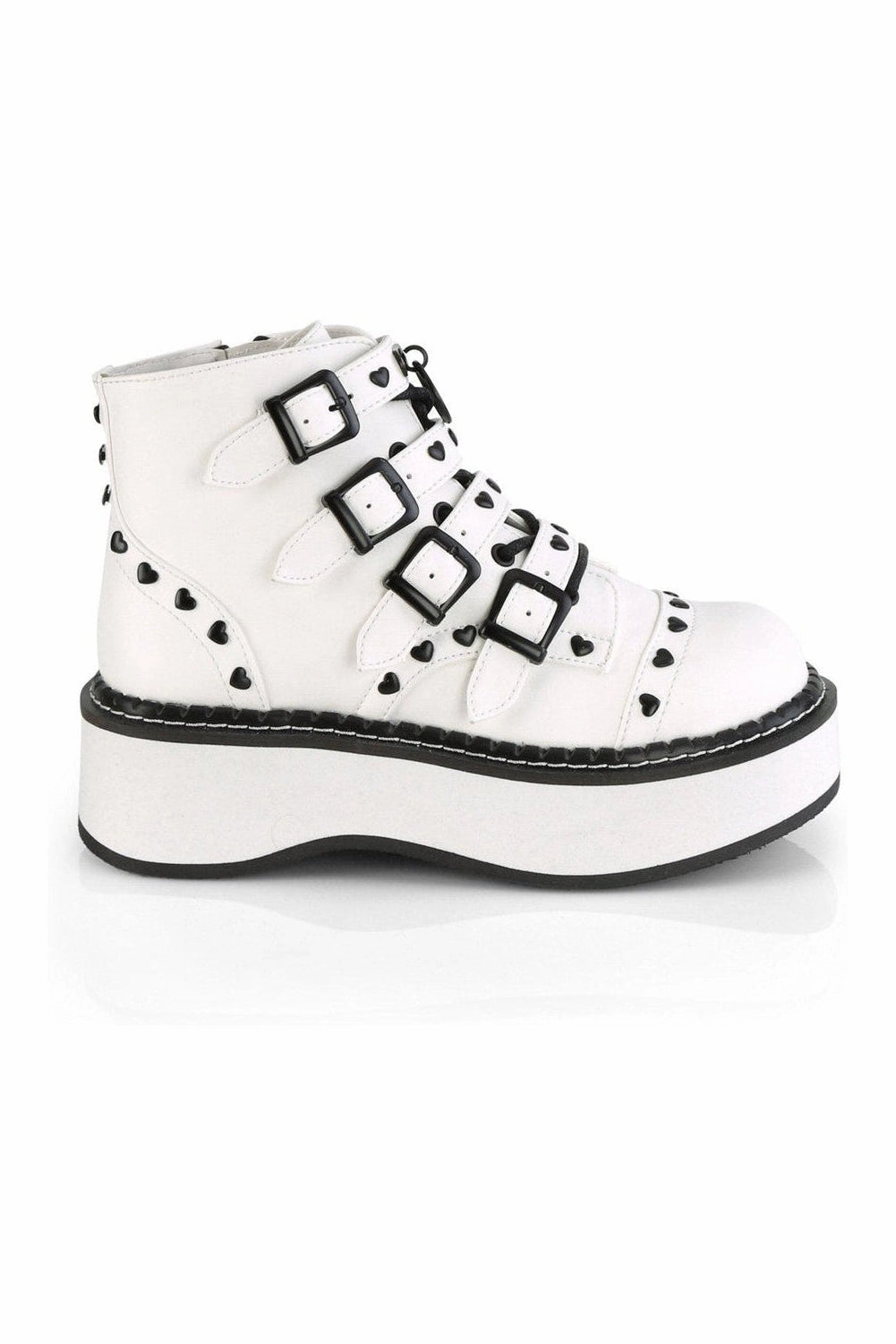 EMILY-315 Ankle Boot | White Faux Leather