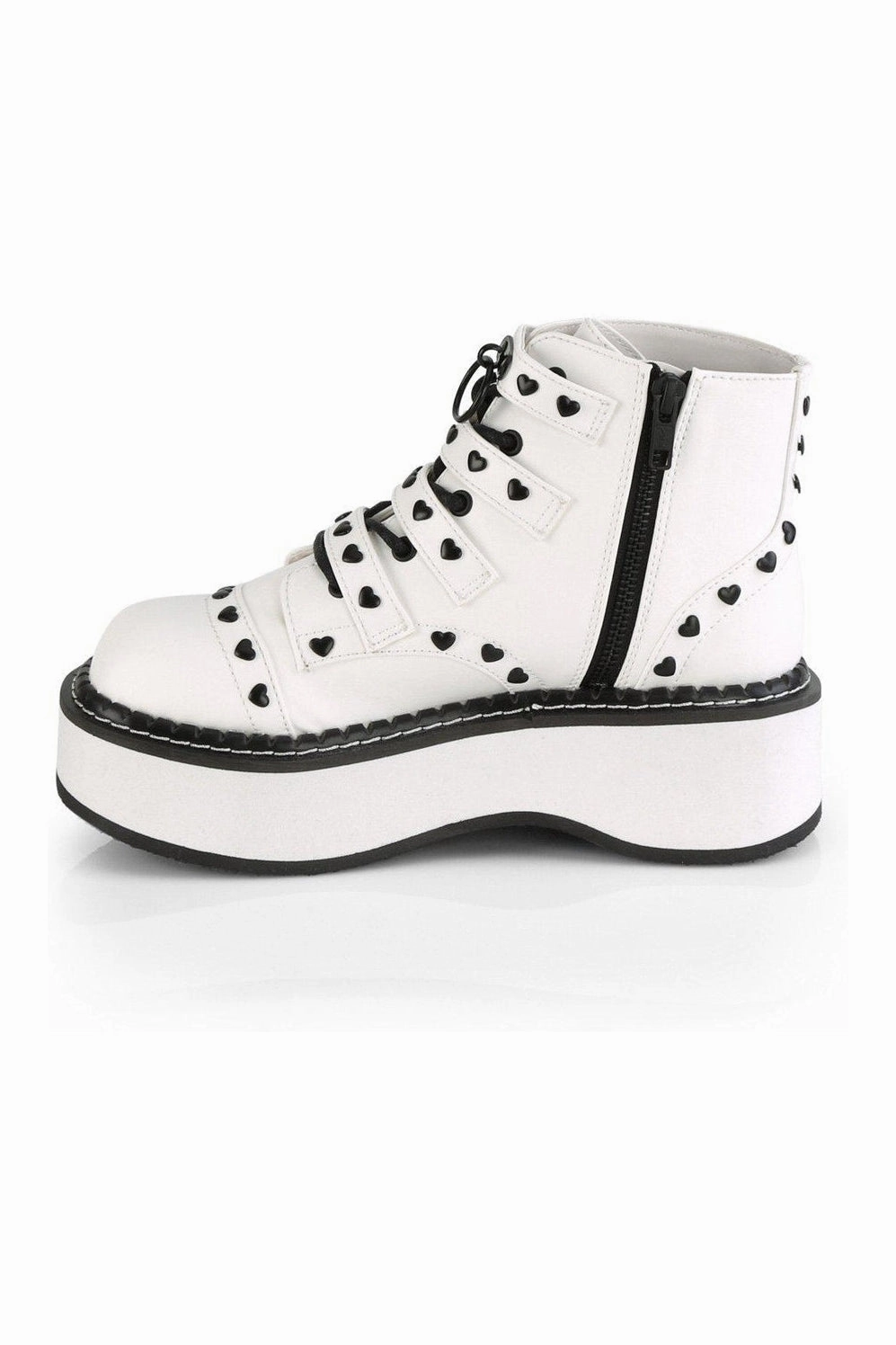 EMILY-315 Ankle Boot | White Faux Leather