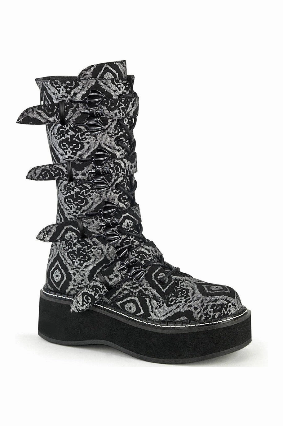 EMILY-322 Knee Boot | Black Faux Leather