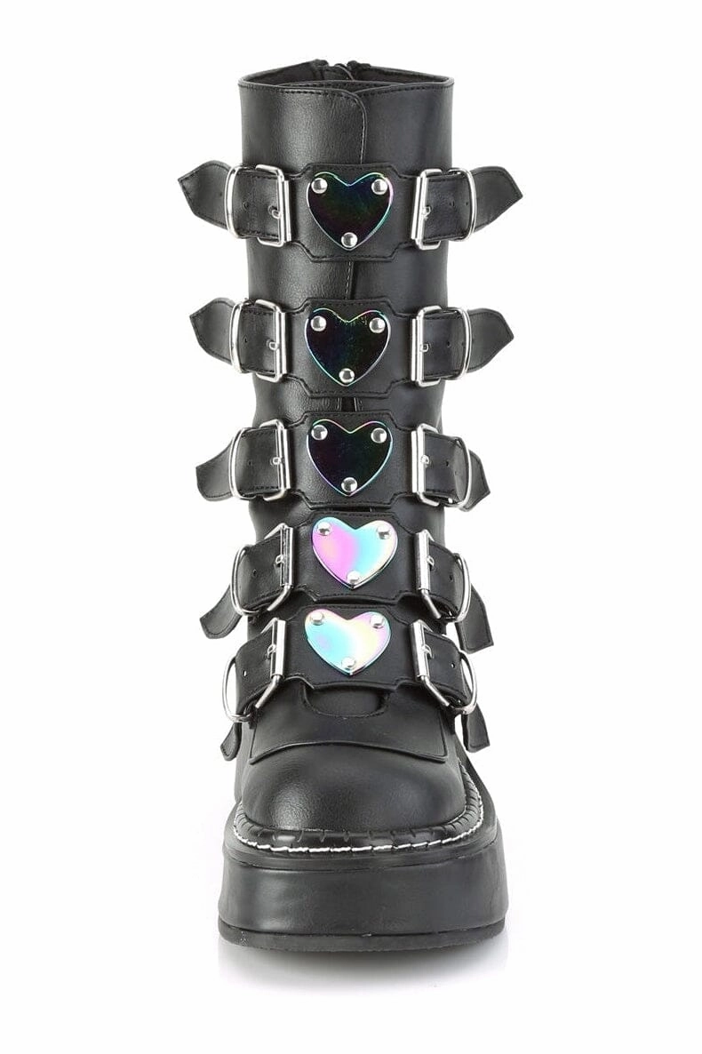 EMILY-330 Black Vegan Leather Knee Boot