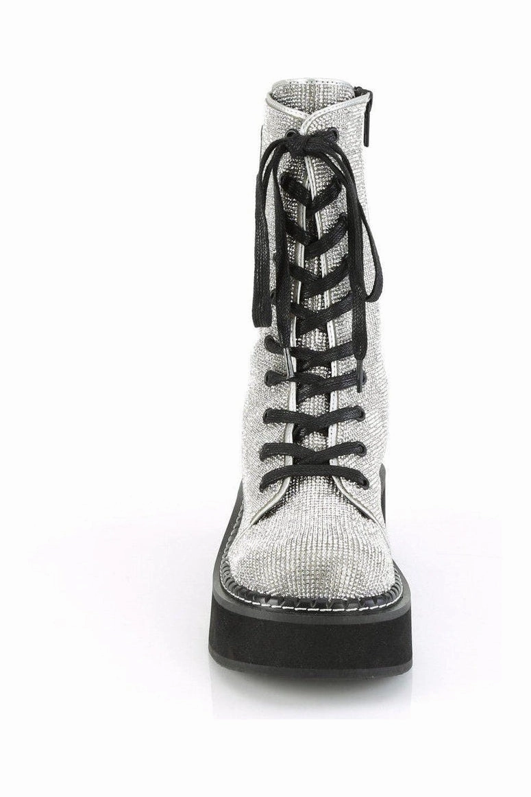 EMILY-362 Knee Boot | Silver Faux Leather
