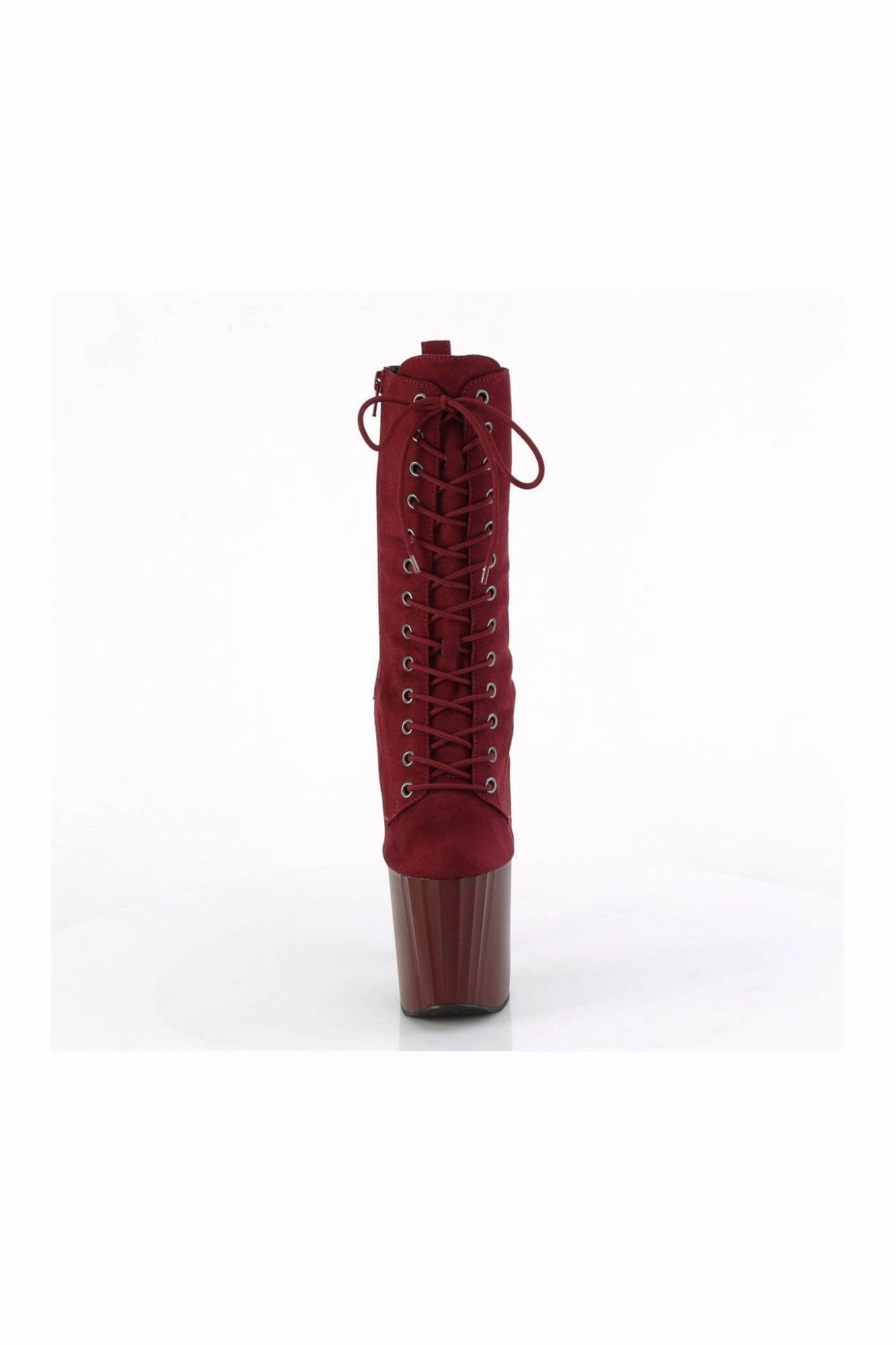 ENCHANT-1040 Burgundy Faux Suede Knee Boot