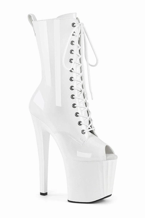 ENCHANT-1041 White Patent Ankle Boot