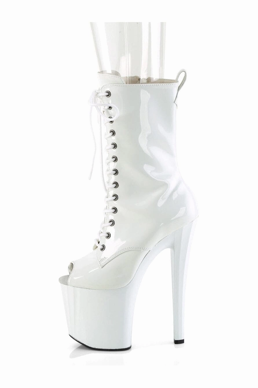 ENCHANT-1041 White Patent Ankle Boot