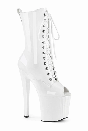ENCHANT-1041 White Patent Ankle Boot