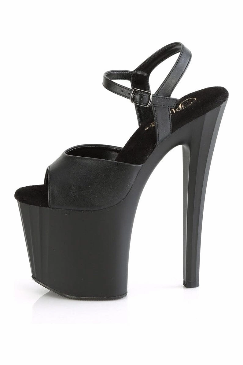 ENCHANT-709 Black Faux Leather Sandal