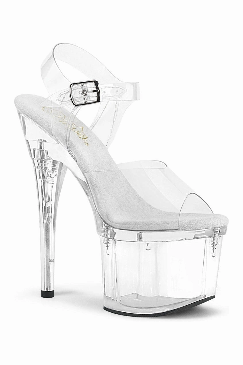 ESTEEM-708 Exotic Sandal | Clear Vinyl
