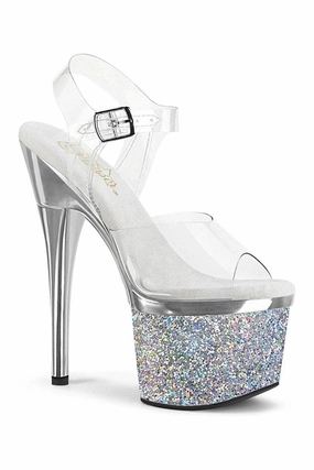 ESTEEM-708CHLG Exotic Sandal | Clear Vinyl