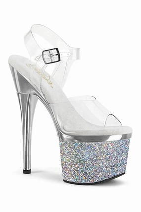 ESTEEM-708CHLG Exotic Sandal | Clear Vinyl