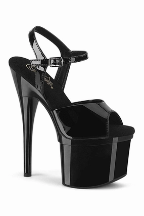 ESTEEM-709 Exotic Sandal | Black Patent