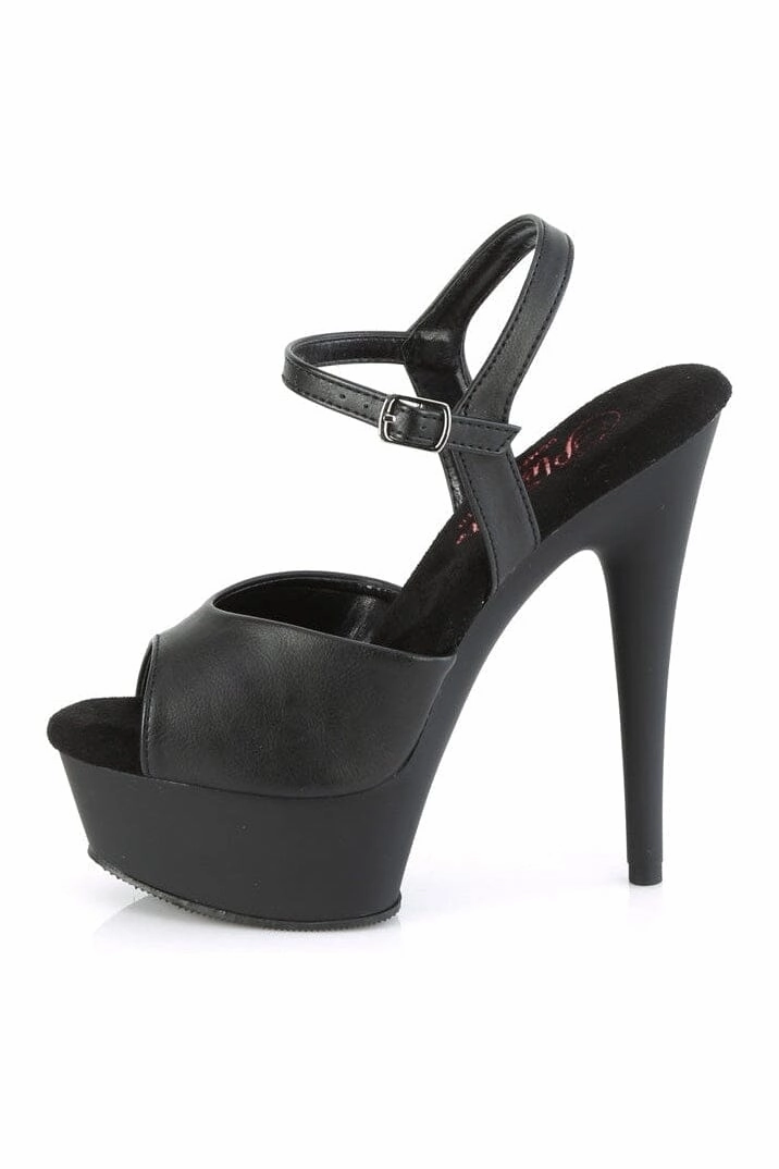EXCITE-609 Black Faux Leather Sandal