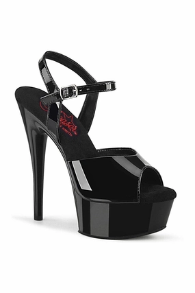 EXCITE-609 Sandal | Black Patent