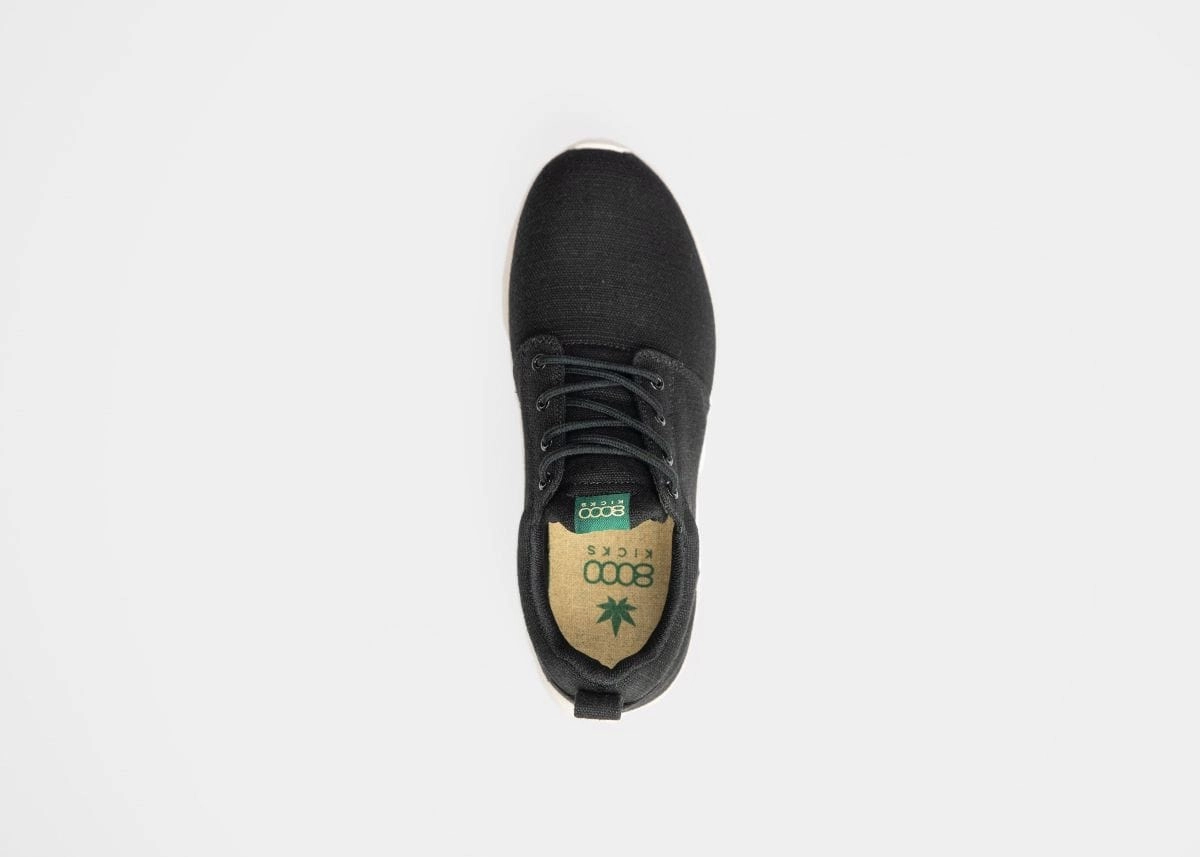Explorer V2 Women's Vegan Hemp Trainers | Black & White
