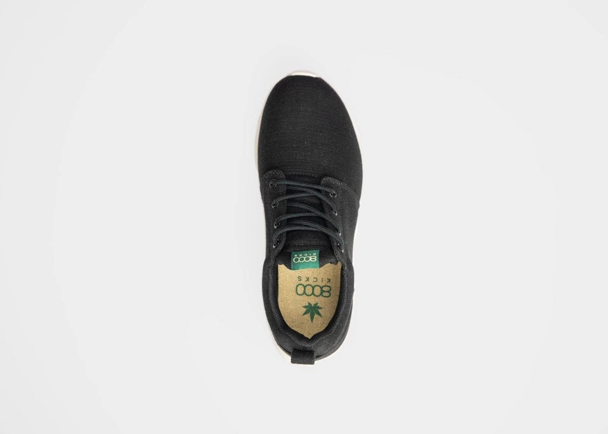 Explorer V2 Women's Vegan Hemp Trainers | Black & White