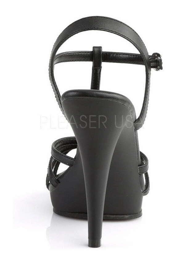FLAIR-420 Sandal | Black Faux Leather