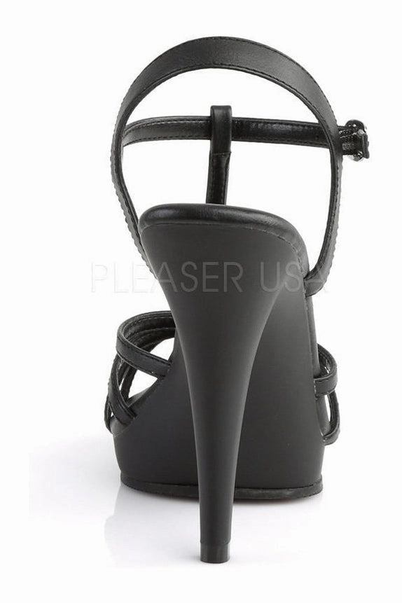 FLAIR-420 Sandal | Black Faux Leather