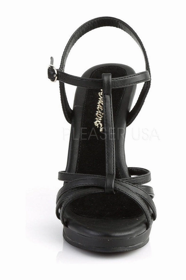 FLAIR-420 Sandal | Black Faux Leather