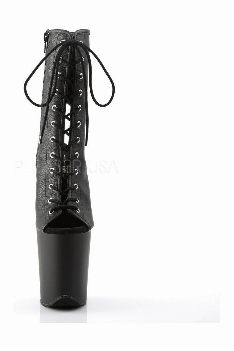 FLAMINGO-1016 Platform Boot  | Black Faux Leather