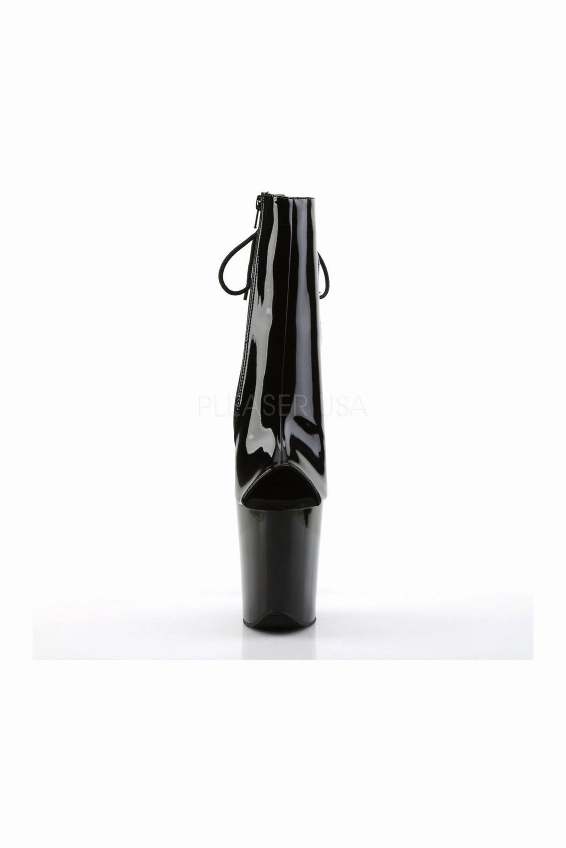FLAMINGO-1018 Platform Boot  | Black Patent
