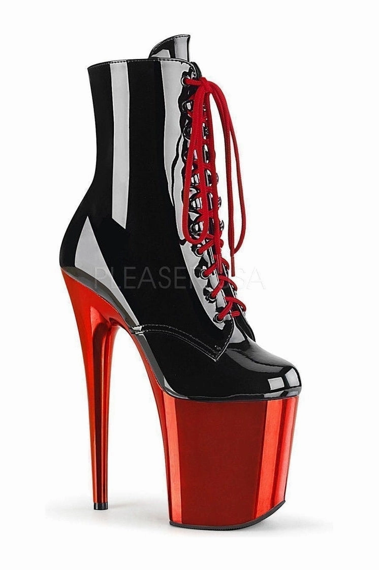 FLAMINGO-1020 Platform Ankle Boot | Black Patent
