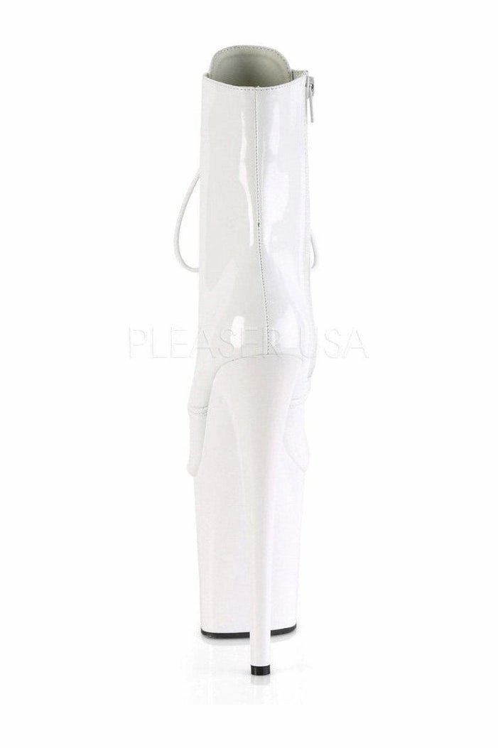 FLAMINGO-1020 Platform Ankle Boot | White Patent