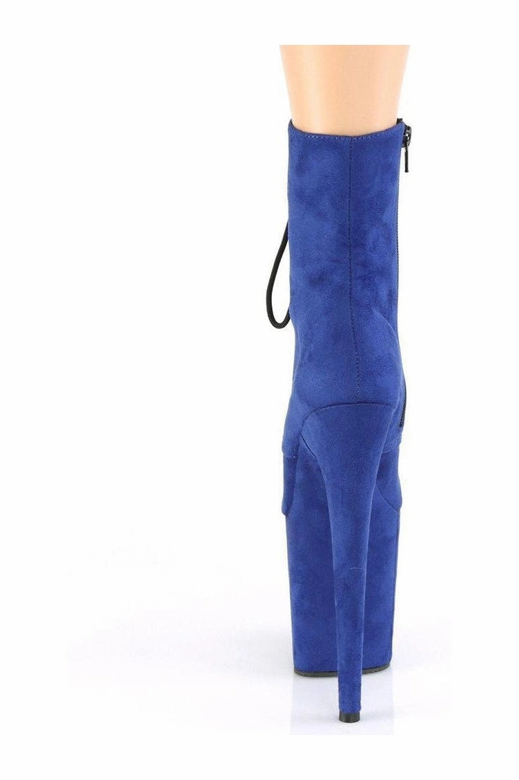 FLAMINGO-1020FS Ankle Boot | Blue Faux Suede