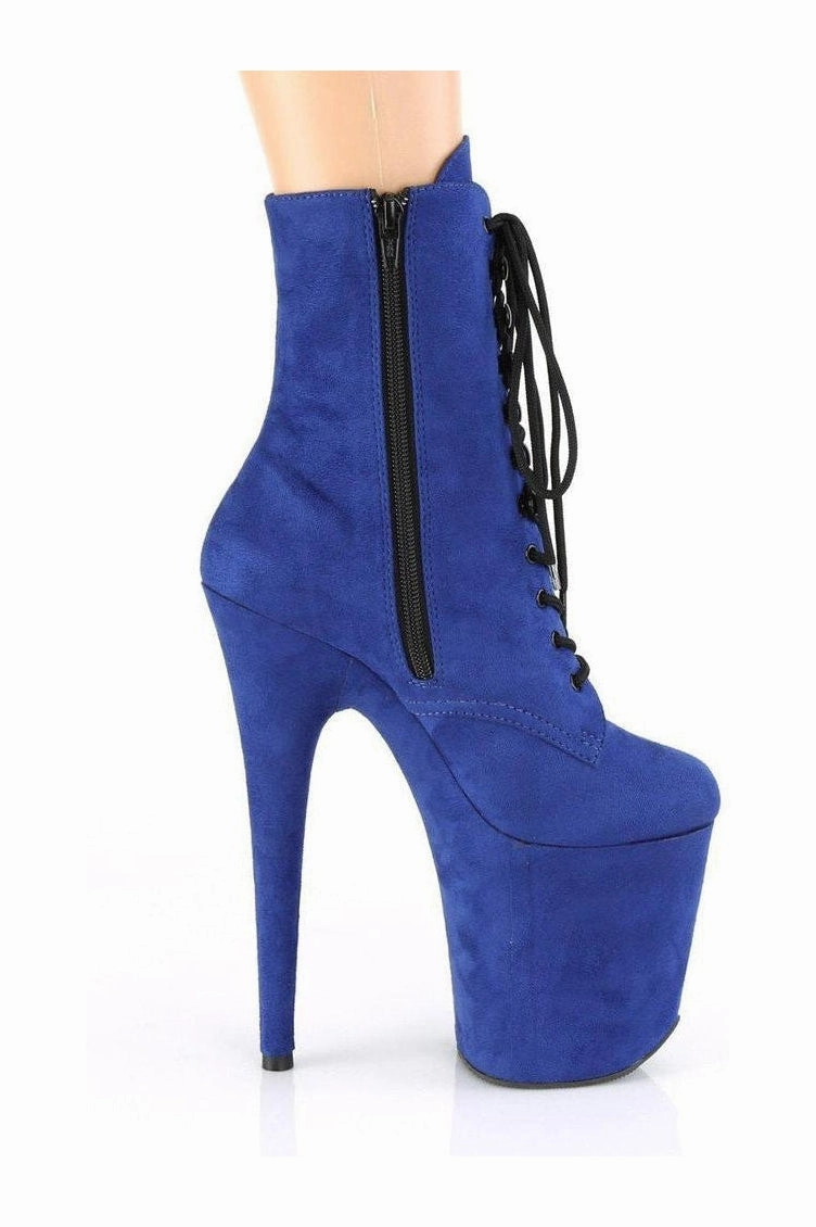 FLAMINGO-1020FS Ankle Boot | Blue Faux Suede