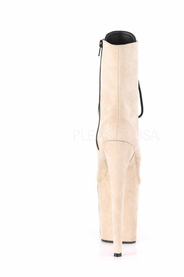 FLAMINGO-1020FS Platform Ankle Boot | Tan Faux Leather