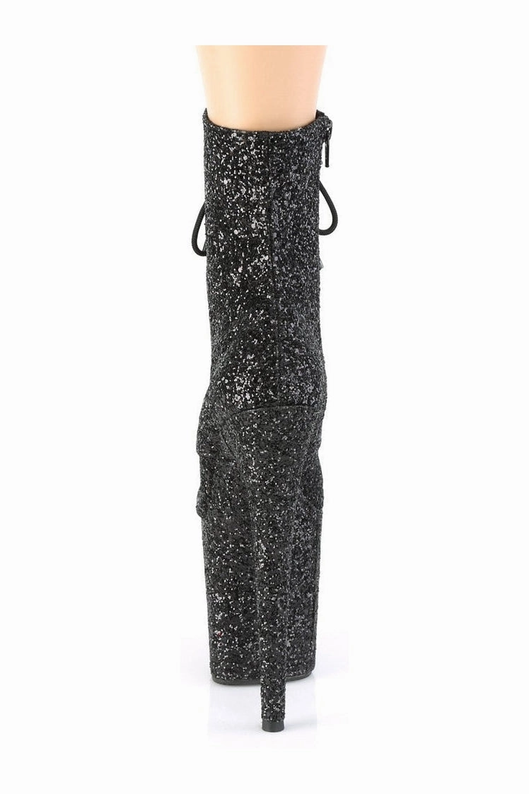 FLAMINGO-1020GWR Exotic Boot | Black Glitter