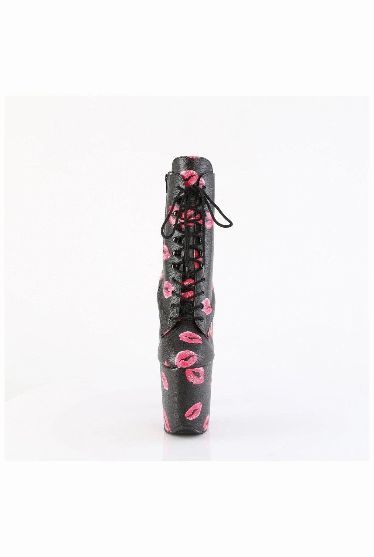 FLAMINGO-1020KISSES Black Faux Leather Ankle Boot