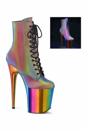 FLAMINGO-1020RC-REFL Ankle Boot | Rainbow Faux Leather